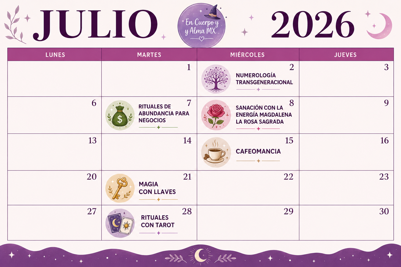 Calendario de encuentros en vivo